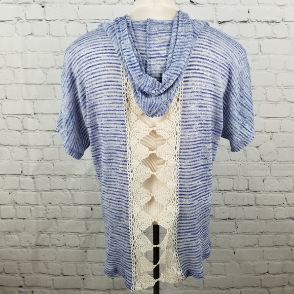 ALMOST FAMOUS | cropped hooded top crochet panel - Picture 3 of 6